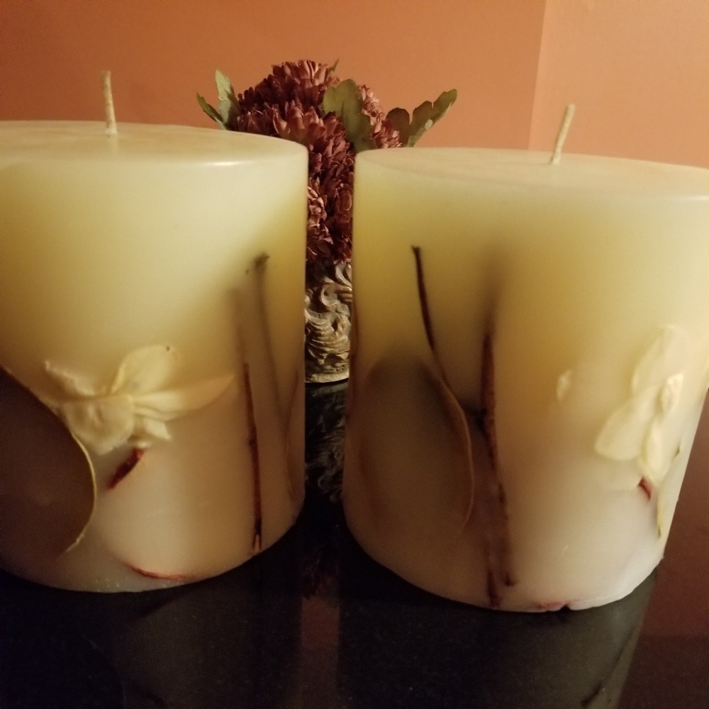 Two large scented candles